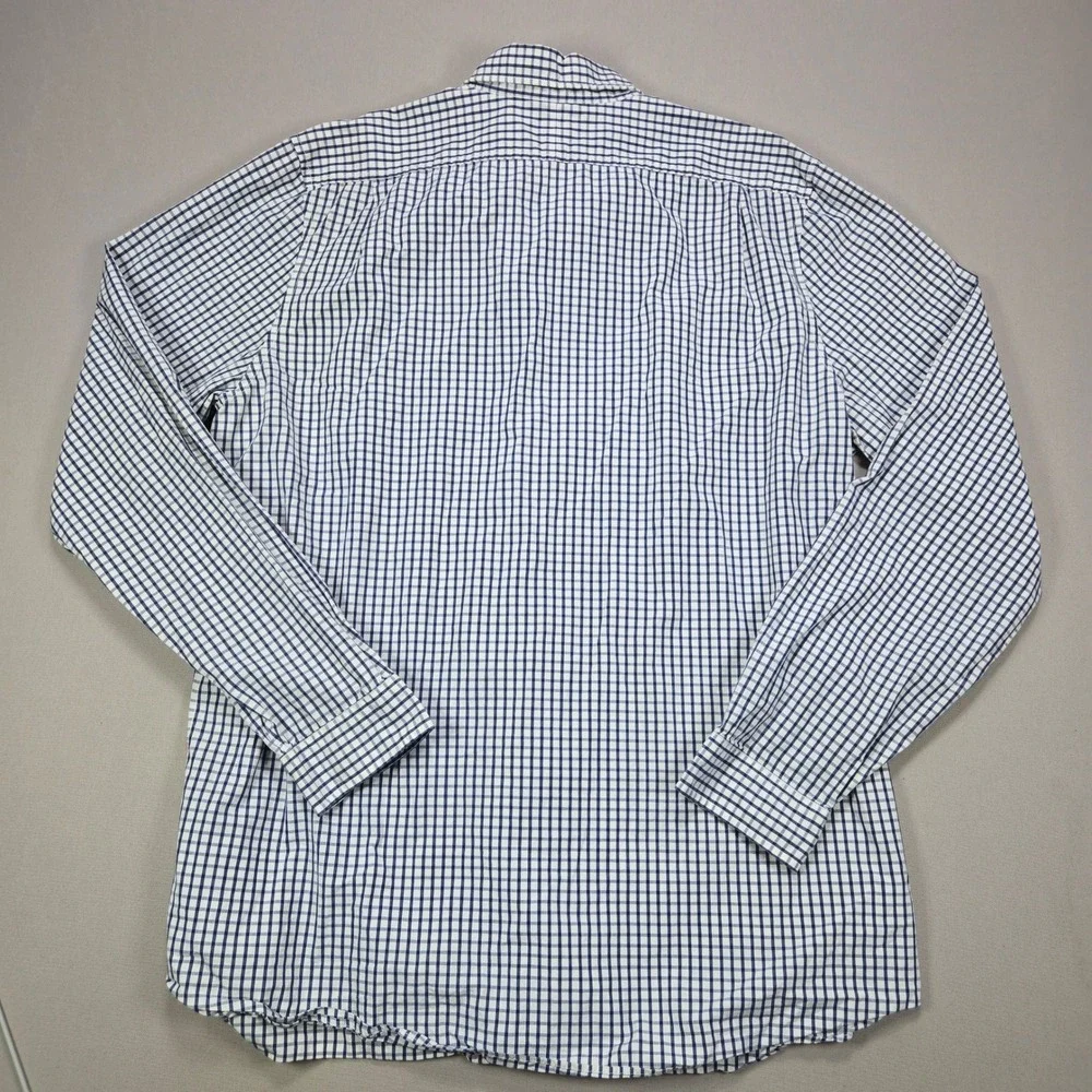 Polo Jeans Co Ralph Lauren Plaid‎ Button Down Shirt Men's XXL Blue White Green - Picture 2 of 8